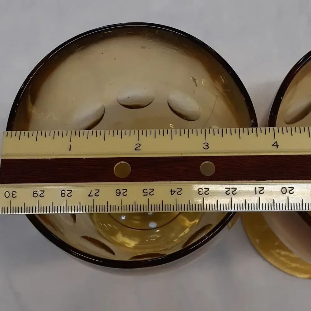 Vintage Bartlett‎ Collins Golden Amber Thumbprint Goblet